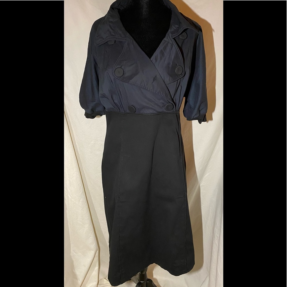 Sportmax double breasted navy-black midi dress